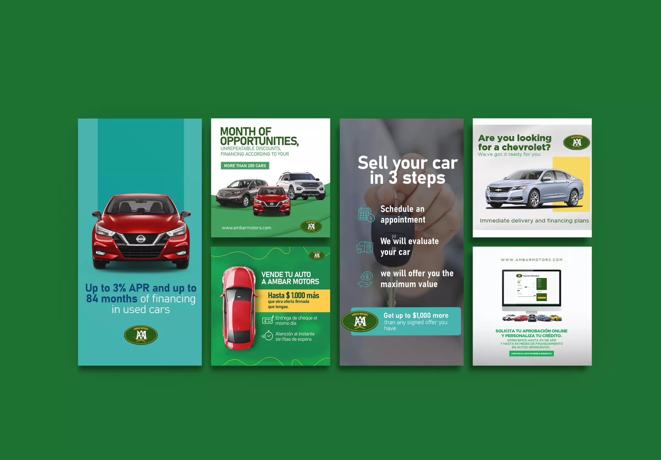 Ambar Motors — Campaña de financiamiento y contenido digital para venta de autos.